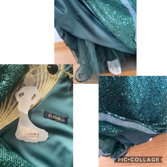 NWT LONG MERMAID PROM DRESS SEQUINS WEDDING GOWN LINED SPECIAL OCCASION EVENT - Picture 5 of 9